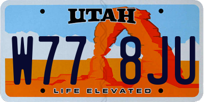 UT license plate W778JU