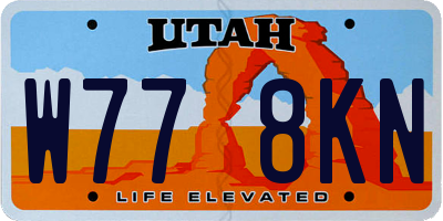 UT license plate W778KN
