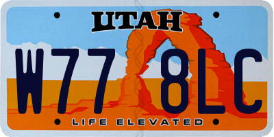 UT license plate W778LC
