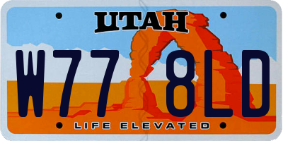 UT license plate W778LD