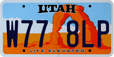 UT license plate W778LP