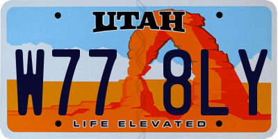UT license plate W778LY