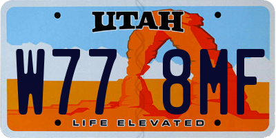 UT license plate W778MF