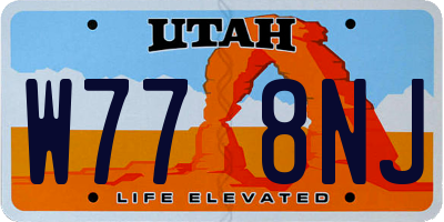 UT license plate W778NJ
