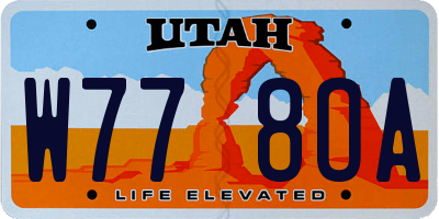 UT license plate W778OA