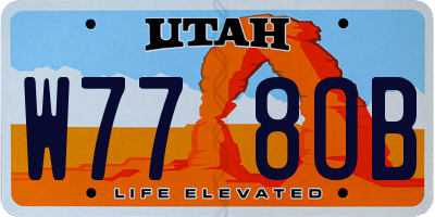 UT license plate W778OB