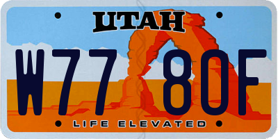 UT license plate W778OF