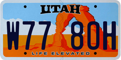 UT license plate W778OH