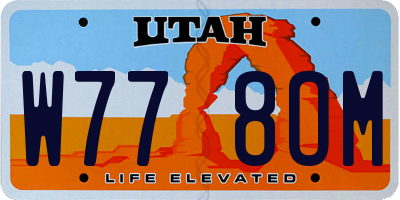 UT license plate W778OM