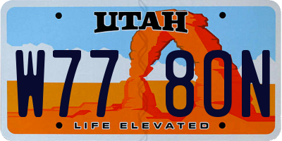 UT license plate W778ON