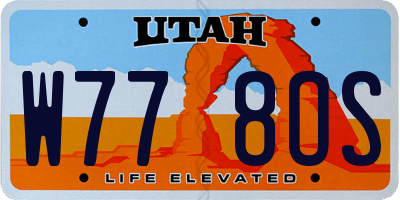 UT license plate W778OS