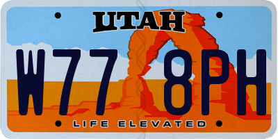 UT license plate W778PH