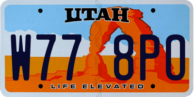 UT license plate W778PO