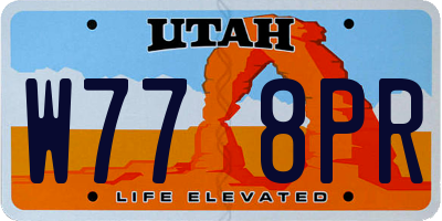UT license plate W778PR