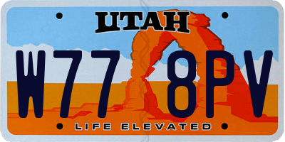 UT license plate W778PV
