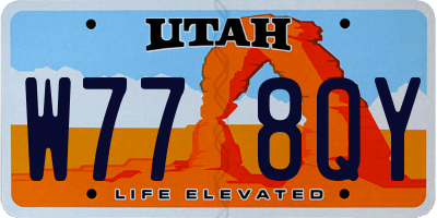 UT license plate W778QY