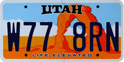 UT license plate W778RN