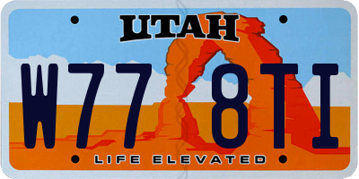 UT license plate W778TI