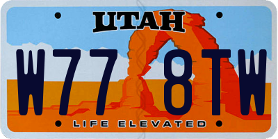 UT license plate W778TW