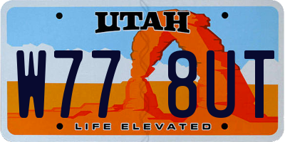 UT license plate W778UT