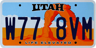 UT license plate W778VM
