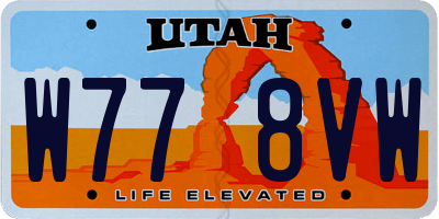 UT license plate W778VW