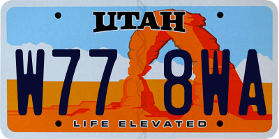 UT license plate W778WA