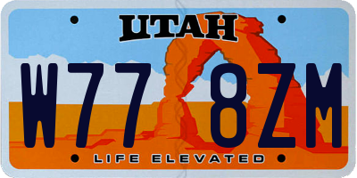 UT license plate W778ZM