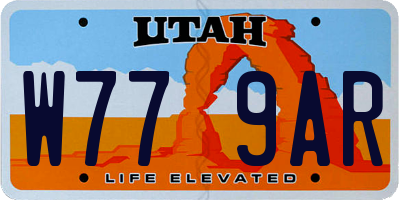 UT license plate W779AR
