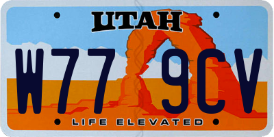 UT license plate W779CV