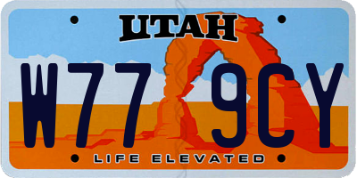 UT license plate W779CY
