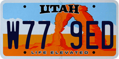 UT license plate W779ED