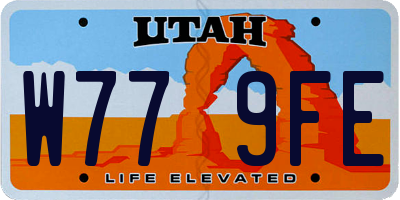 UT license plate W779FE