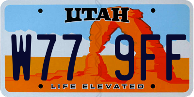 UT license plate W779FF