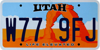 UT license plate W779FJ