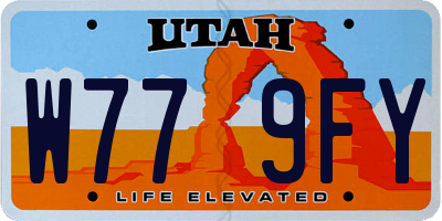 UT license plate W779FY