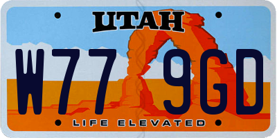 UT license plate W779GD
