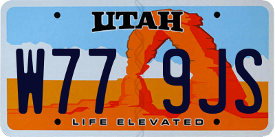 UT license plate W779JS