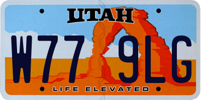 UT license plate W779LG