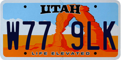 UT license plate W779LK