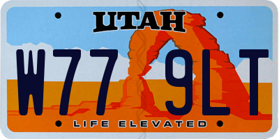 UT license plate W779LT