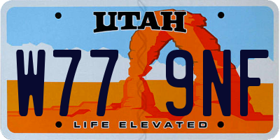 UT license plate W779NF