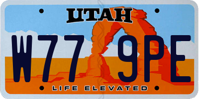 UT license plate W779PE
