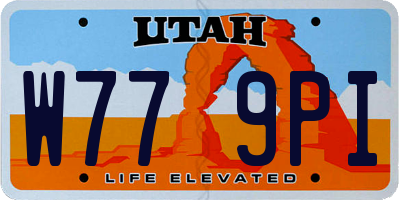 UT license plate W779PI