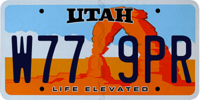 UT license plate W779PR