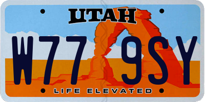 UT license plate W779SY