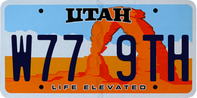 UT license plate W779TH
