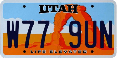 UT license plate W779UN