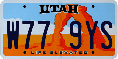 UT license plate W779YS