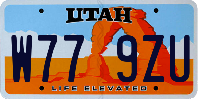 UT license plate W779ZU